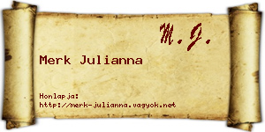 Merk Julianna névjegykártya